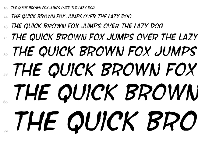 SF Wonder Comic font waterfall